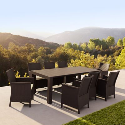 Siesta 9 pc. California Outdoor Dining Set, Brown