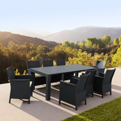 Siesta 9 pc. California Outdoor Dining Set, Dark Gray