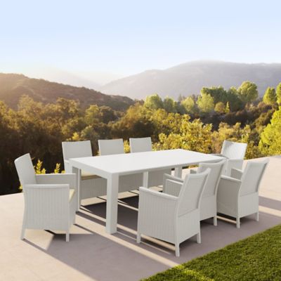 Siesta 9 pc. California Outdoor Dining Set, White