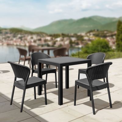 Siesta 5 pc. Daytona Square Outdoor Dining Set, Dark Gray