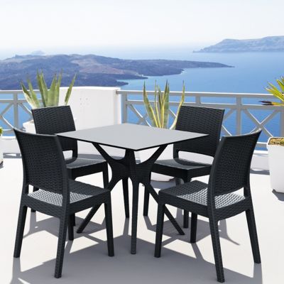 Siesta 5 pc. Ibiza Square Outdoor Dining Set, Dark Gray