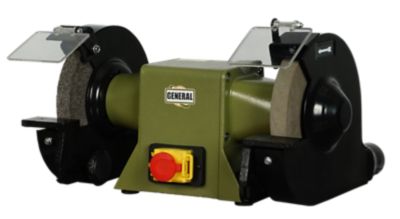 General International 1/2 HP- 6 in. 2800 to 3400 RPM Industrial Bench Grinder with dual dust ports