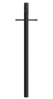 SOLUS 7 ft. Outdoor Direct Burial Lamp Post with Cross Arm and Auto Dusk to Dawn Photocell, Fits 3 in. Post Top Fixtures