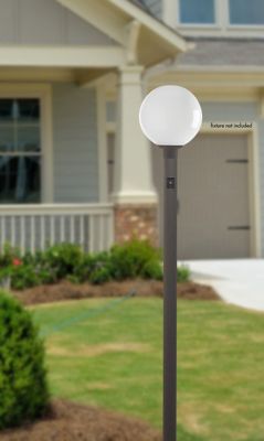 Image showing  7 ft. Outdoor Direct Burial Lamp Post with Dusk to Dawn Photo Sensor, Fits 3 in. Post Top Fixtures, Bronze