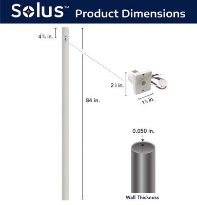 Image showing  7 ft. White Outdoor Direct Burial Lamp Post with Dusk to Dawn Photo Sensor, Fits 3 in. Post Top Fixtures