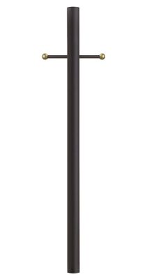 SOLUS 7 ft. Bronze Outdoor Direct Burial Aluminum Lamp Post with Cross Arm, Fits Most Standard 3 in. Post Top Fixtures