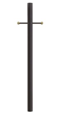 SOLUS 7 ft. Outdoor Direct Burial Aluminum Lamp Post with Cross Arm, Fits Most Standard 3 in. Post Top Fixtures, Bronze