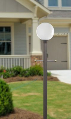 Image showing  7 ft. Outdoor Direct Burial Aluminum Lamp Post with Cross Arm, Fits Most Standard 3 in. Post Top Fixtures, Bronze