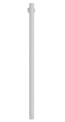 SOLUS 7 ft. White Outdoor Direct Burial Lamp Post with Convenience Outlet and Dusk to Dawn Photo Sensor