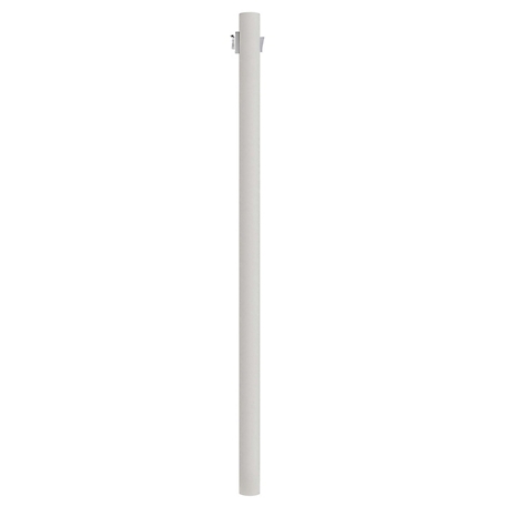 SOLUS 7 ft. White Outdoor Direct Burial Lamp Post with Convenience Outlet and Dusk to Dawn Photo Sensor