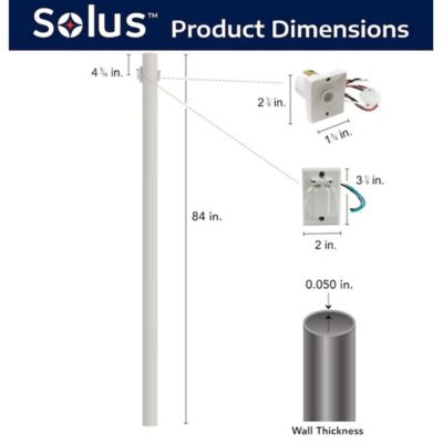 Image showing  7 ft. White Outdoor Direct Burial Lamp Post with Convenience Outlet and Dusk to Dawn Photo Sensor