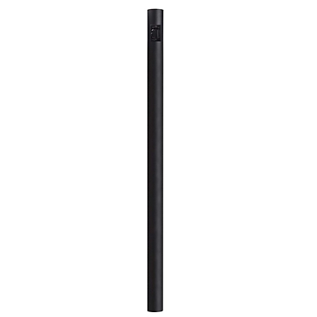 SOLUS 7 ft. Black Outdoor Direct Burial Lamp Post with Convenience Outlet