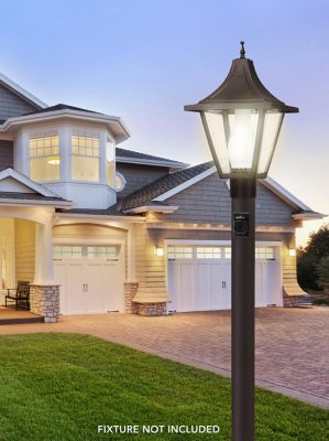 Image showing  7 ft. Bronze Outdoor Direct Burial Lamp Post with Convenience Outlet