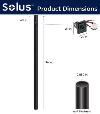 Image showing  8 ft. Outdoor Direct Burial Lamp Post with Dusk to Dawn Photo Sensor, Black