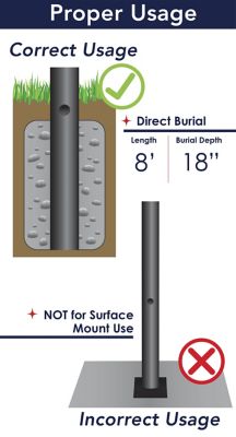 Image showing  8 ft. White Outdoor Direct Burial Lamp Post with Dusk to Dawn Photo Sensor