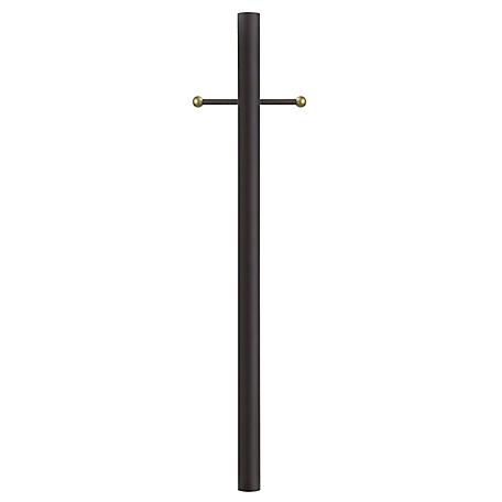 SOLUS 8 ft. Bronze Outdoor Direct Burial Aluminum Lamp Post with Cross Arm