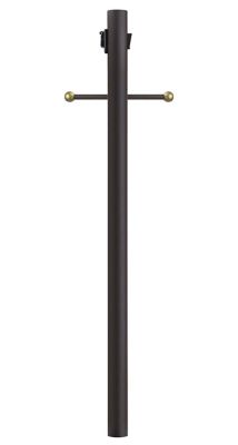 SOLUS 8 ft. Bronze Outdoor Lamp Post with Cross Arm Grounded Convenience Outlet
