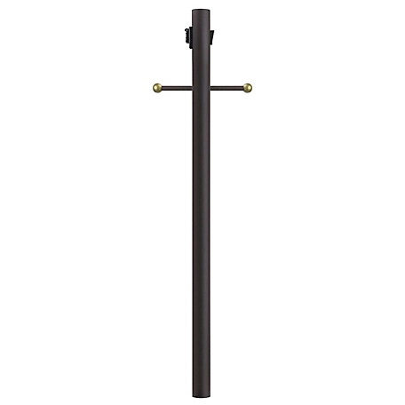 SOLUS 8 ft. Bronze Outdoor Lamp Post with Cross Arm Grounded Convenience Outlet