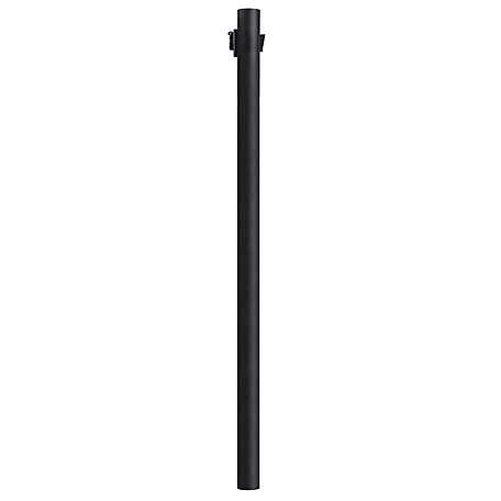 SOLUS 8 ft. Black Outdoor Direct Burial Lamp Post with Convenience Outlet and Dusk to Dawn Photo Sensor