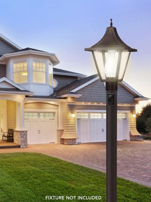 Image showing  8 ft. Bronze Outdoor Direct Burial Lamp Post with Convenience Outlet and Dusk to Dawn Photo Sensor