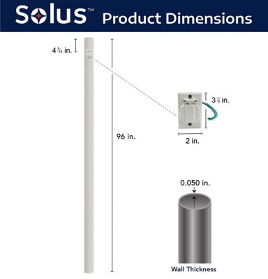 Image showing  8 ft. Outdoor Direct Burial Lamp Post with Convenience Outlet, White