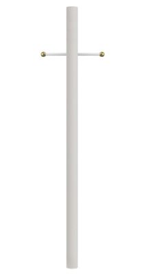 SOLUS 8 ft. Outdoor Direct Burial Aluminum Lamp Post with Cross Arm, White