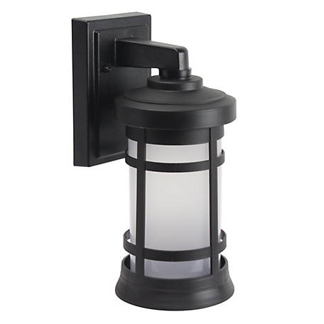 SOLUS Black LED Round Composite Outdoor Wall Lantern Sconce, 4,000K, SPC50SF-LE26C-BK