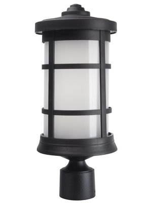 SOLUS Round Decorative Composite Post-Top Light, 4,000K, Black, 17.25 in. x 7.25 in.