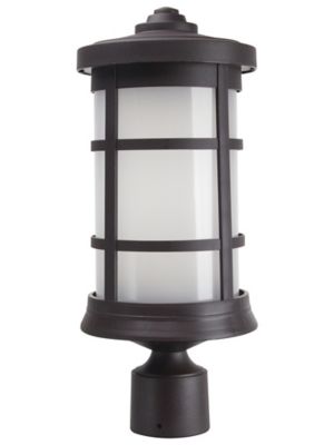 SOLUS Round Decorative Composite Post-Top Light, 3,000K, Bronze, 17.25 in. x 7.25 in.