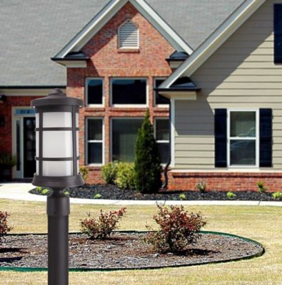 Image showing  Round Decorative Composite Post-Top Light, 3,000K, Bronze, 17.25 in. x 7.25 in.