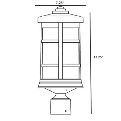 Image showing  Round Decorative Composite Post-Top Light, 3,000K, Bronze, 17.25 in. x 7.25 in.