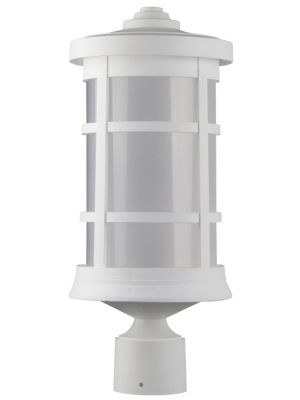 SOLUS Round Decorative Composite Post-Top Light, 3,000K, White, 17.25 in. x 7.25 in.