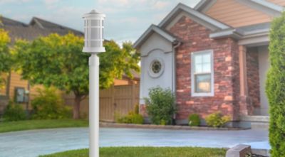 Image showing  Round Decorative Composite Post-Top Light, 3,000K, White, 17.25 in. x 7.25 in.