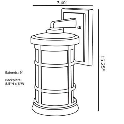 Image showing  Bronze LED Round Composite Outdoor Wall Lantern Sconce, 4,000K, SPC50VF-LE26C-BZ
