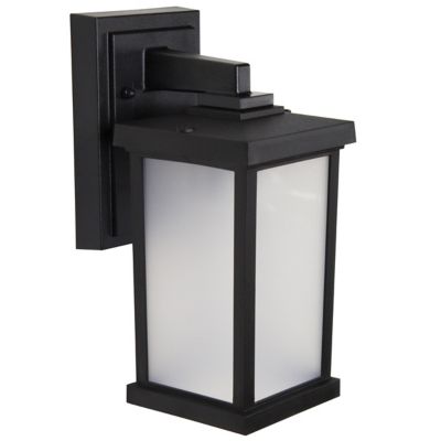 SOLUS Black LED Square Composite Outdoor Wall Lantern Sconce, 4,000K, 11.6 in. x 5 in.