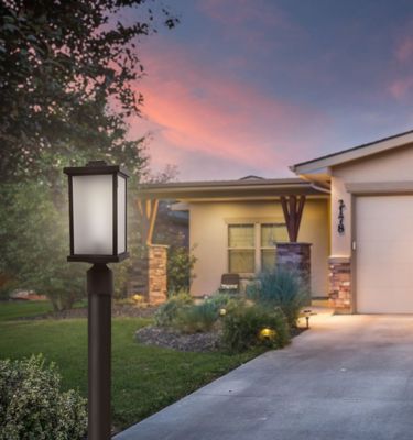 Image showing  Square Decorative Composite Post-Top Light, 4,000K, Bronze