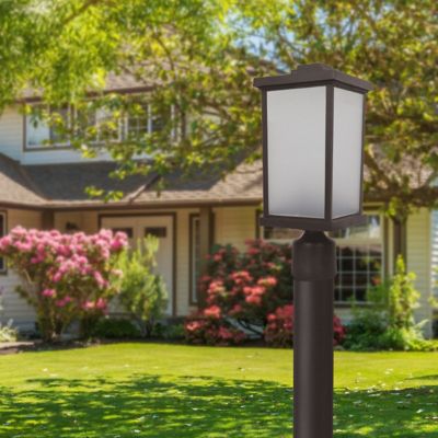 Image showing  Square Decorative Composite Post-Top Light, 3,000K, Bronze