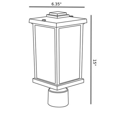 Image showing  Square Decorative Composite Post-Top Light, 3,000K, Bronze
