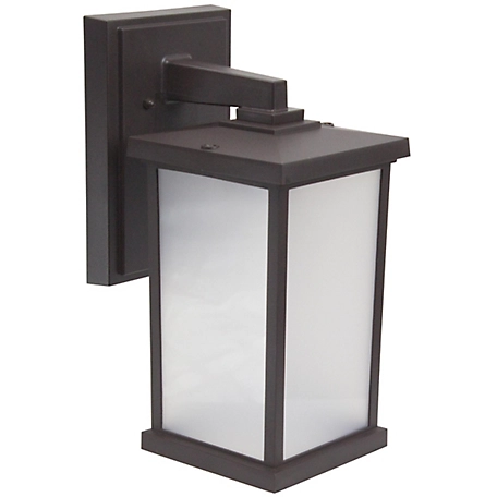 SOLUS Bronze LED Square Composite Outdoor Wall Lantern Sconce, 4,000K, 14.4 in. x 6.4 in.