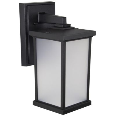 SOLUS Black LED Square Composite Outdoor Wall Lantern Sconce, 3,000K, 14.4 in. x 6.4 in.