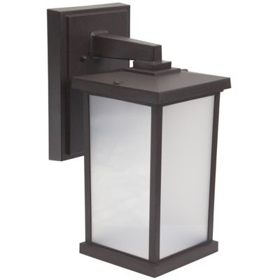 SOLUS Bronze LED Square Composite Outdoor Wall Lantern Sconce, 3,000K, 14.4 in. x 6.4 in.