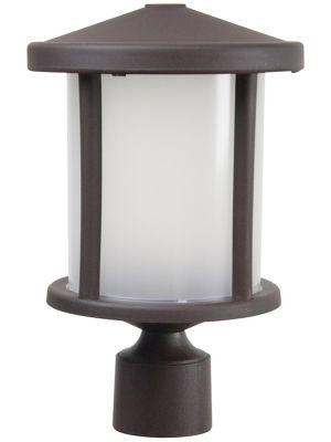 SOLUS Round Decorative Composite Post-Top Light, 3,000K, Bronze, 14 in. x 9 in.