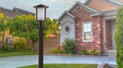 Image showing  Round Decorative Composite Post-Top Light, 3,000K, Bronze, 14 in. x 9 in.