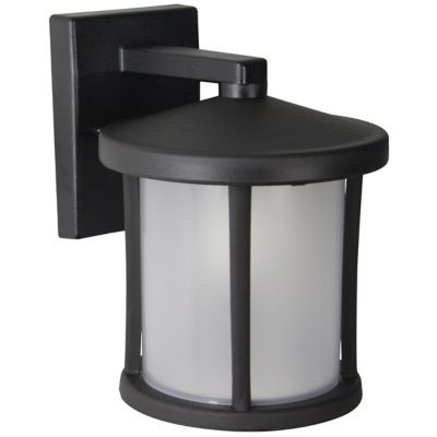 SOLUS Black LED Round Composite Outdoor Wall Lantern Sconce, 3,000K, SPC52VF-LE26W-BK