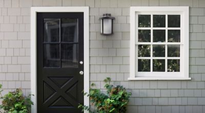 Image showing  Bronze LED Round Composite Outdoor Wall Lantern Sconce, 3,000K, SPC52VF-LE26W-BZ