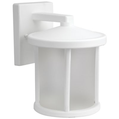 SOLUS White LED Round Composite Wall-Mount Outdoor Lantern Sconce, 3,000K, SPC52VF-LE26W-WH