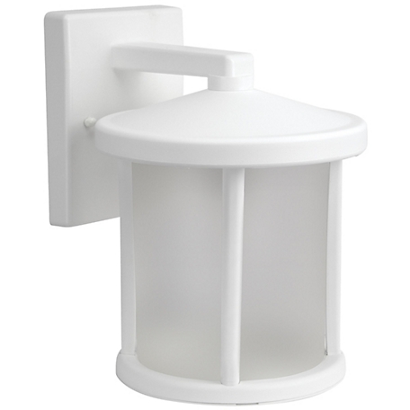 SOLUS White LED Round Composite Wall-Mount Outdoor Lantern Sconce, 3,000K, SPC52VF-LE26W-WH