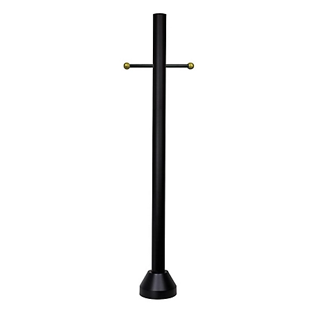 SOLUS 6 ft. Black Surface-Mount Aluminum Lamp Post with Cross Arm/Cast Aluminum Base/Polymer Cover Hardware