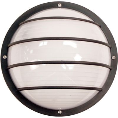 SOLUS Bulkhead 1-Light Black LED Outdoor Wall Mount Sconce, Frosted Polycarbonate Lens, 4,000K