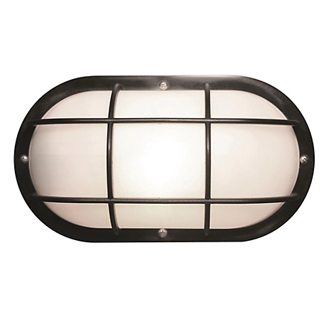 SOLUS Nautical 1-Light Black LED Outdoor Wall-Mount Sconce, 3,000K, 6 in. x 10.625 in. x 4.5 in.